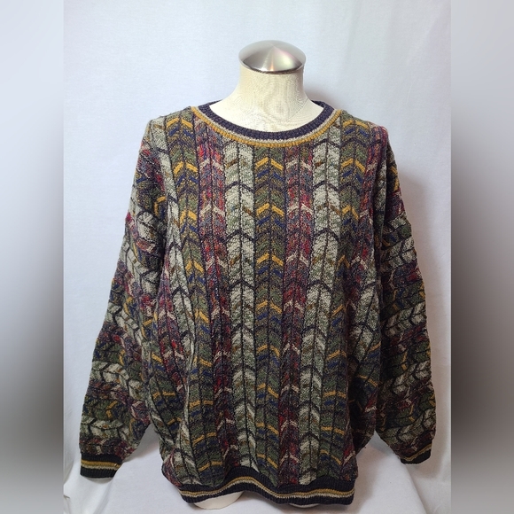 TOSANI wool sweater- Vintage unique pattern- XL - Picture 1 of 3